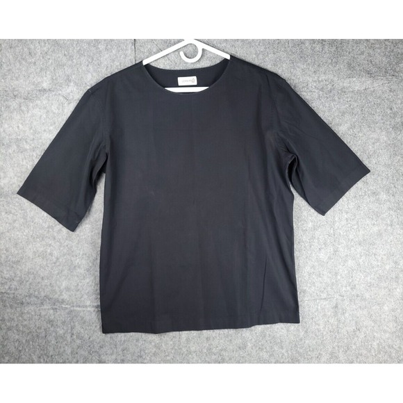 LEMAIRE Shirt Top Adult 36 100% Cotton Short Sleeve Boxy Black